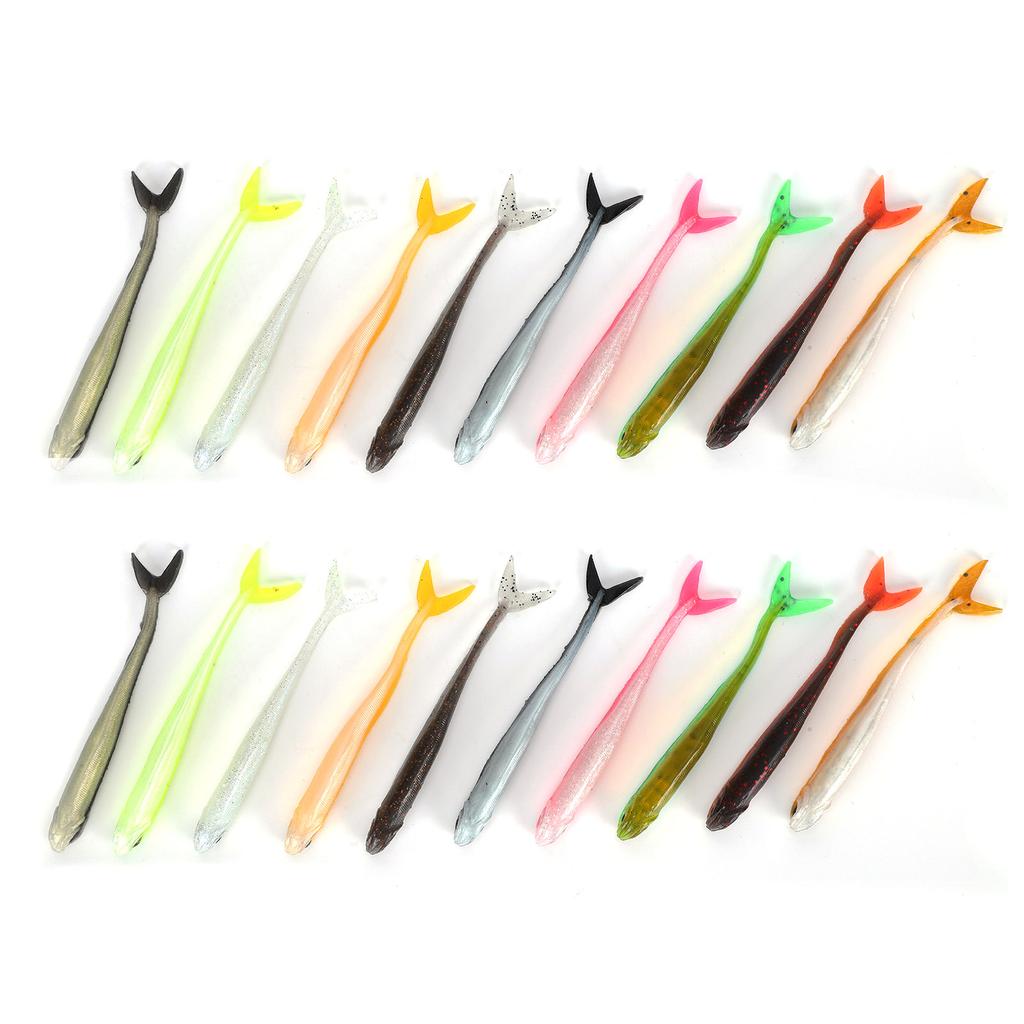 2Set Artificial Simulation Double Color Soft Silicone Lure Bait Fishing Accessory