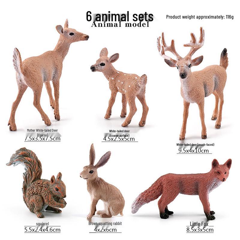 Simulated Christmas Reindeer and White-Tailed Deer Ornament Set