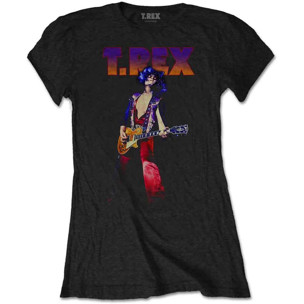 Trex T Shirt Marc Bolan Rockin Trex new Official Womens Skinny Fit Black Unisex T-Shirt S