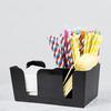 Plastic Black Bar Storage Bar Condiment Caddy Suport șervețel Paie Holde