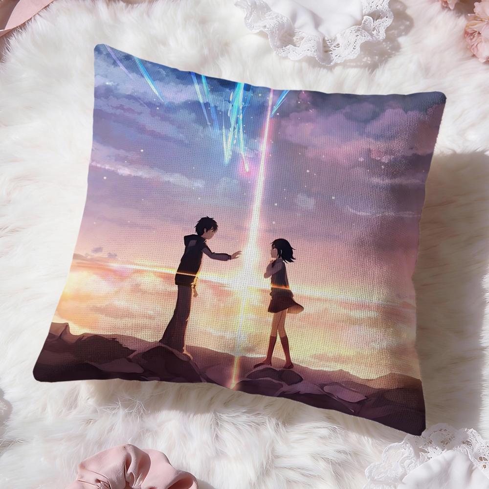 Cartoon Y-Your NameS Cushion Cover Premium Comfort Reversible Pillow Cove -Two in One Design for Any Room & Car Interior