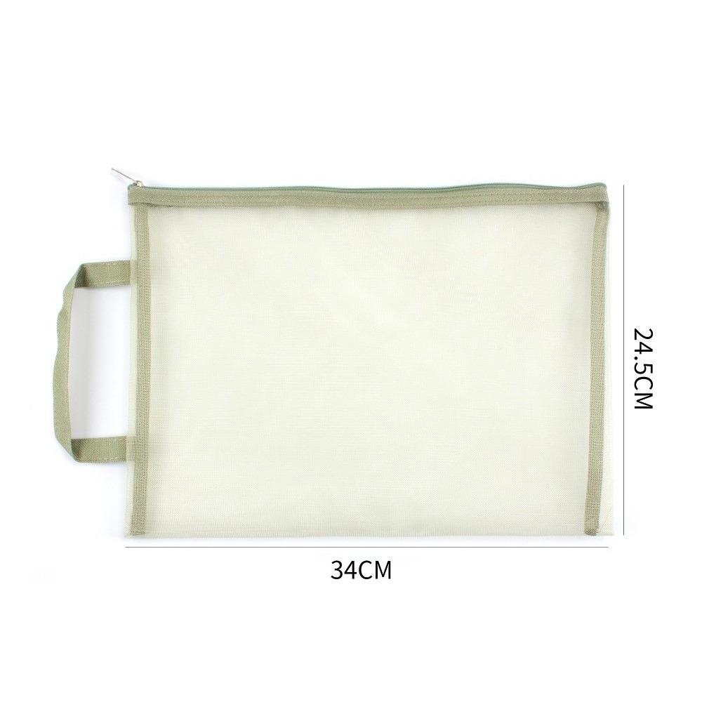 A4 Document Storage Bag Nylon Cosmetic Makeup Bag New Mesh Zip Bag  School Supplies