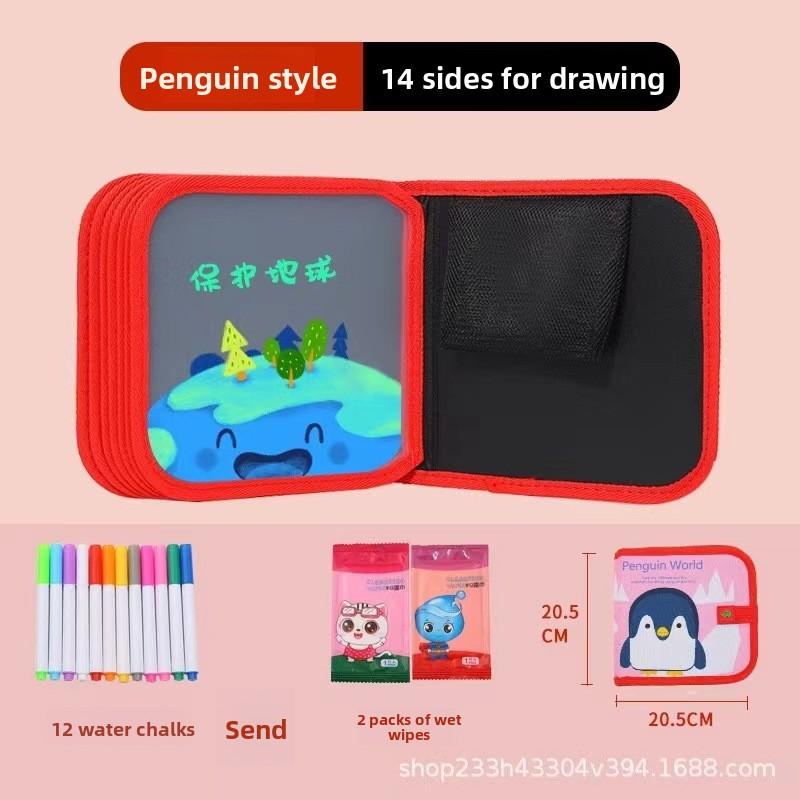 Children's Drawing Board Erasable Painting Book Coloring Water Chalk Cartoon Household Multi-functional Graffiti Drawing Board