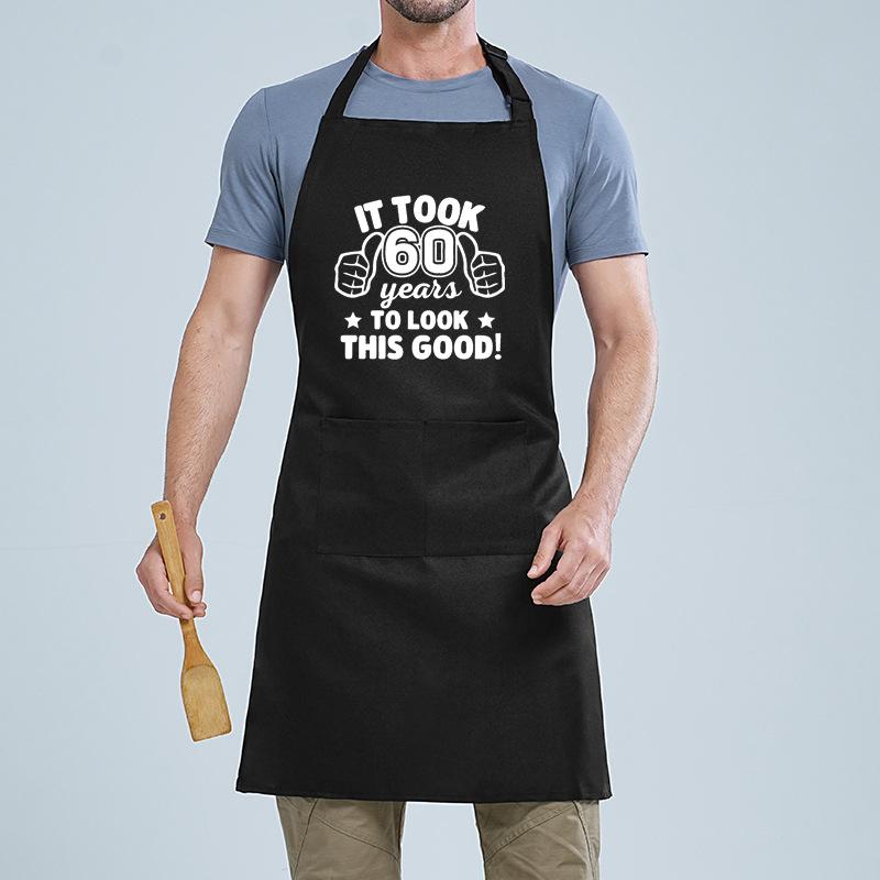 Neck Letter Printed Apron Home Kitchen Male And Female Couples Bbq Baking Catering Work Apron