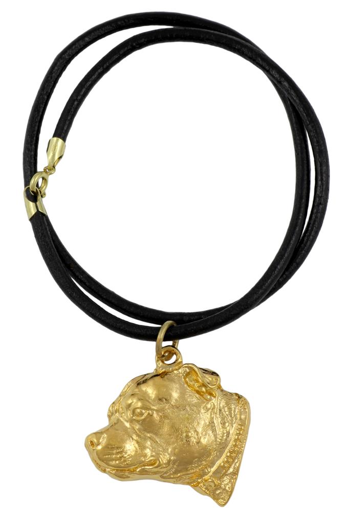 Staffordshire Bull Terrier, Staffy III - Keychain and Necklace with a Dog In a Box, High-quality Gold-plated Product, Art-Dog Brand