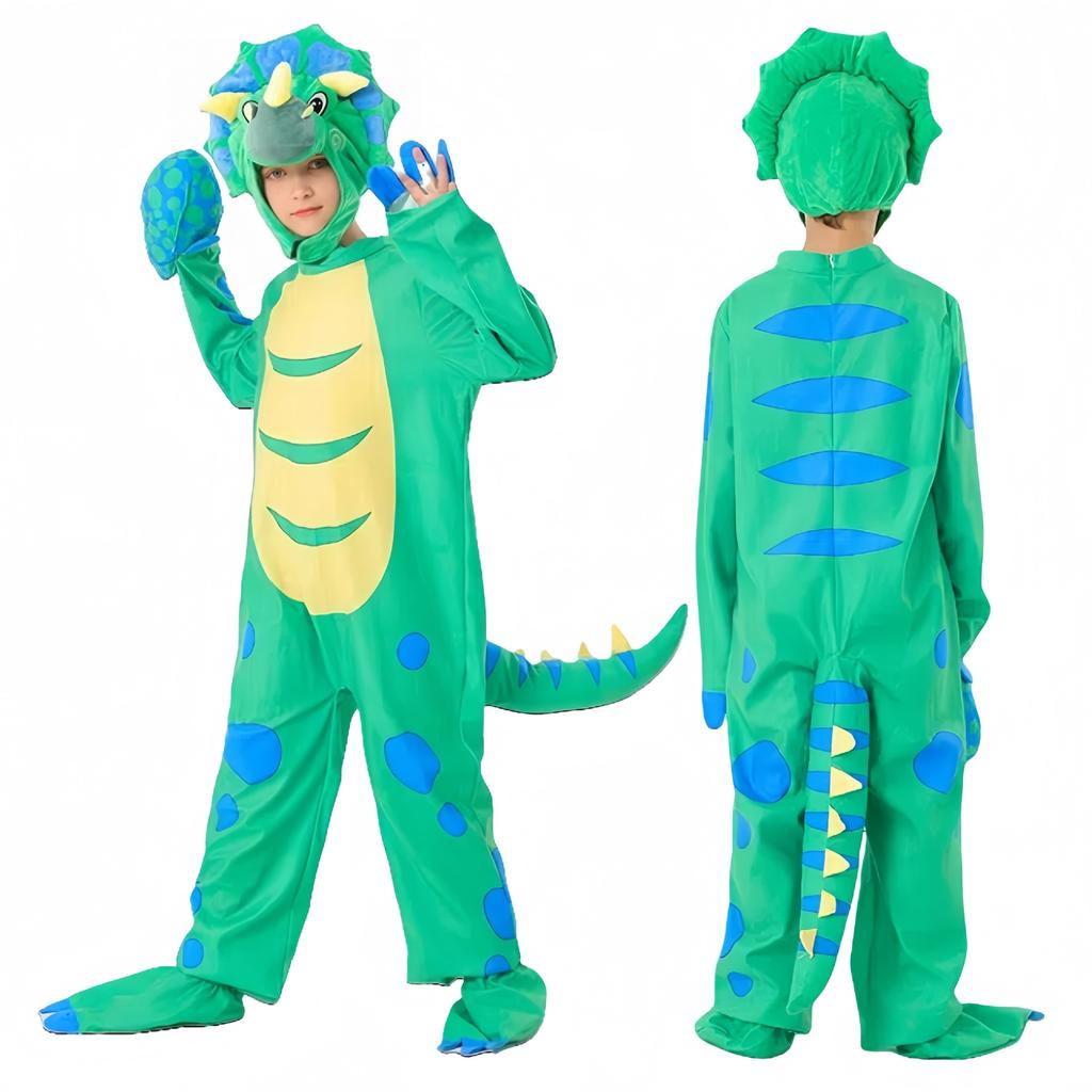 Kids Dinosaur Costume Halloween Cosplay Animal Outfit Stage Role Play Performance Wear Fantasy Parade Costume for Children