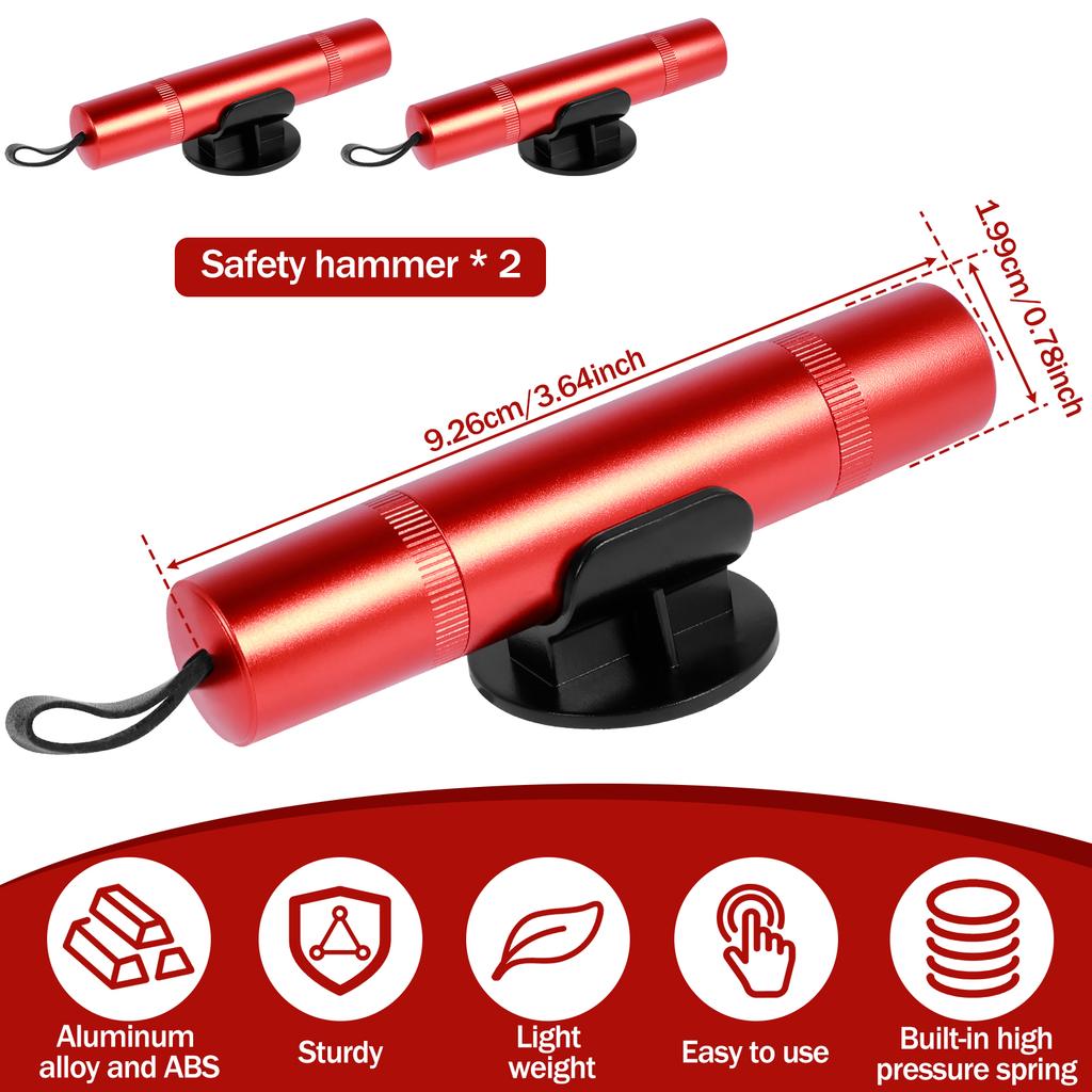 2PCS Emergency Hammer Car Rescue Tools Safety Hammer Escape Seat Belt Cutter Lifesaving Auto Windows Glass Breaker Safety Hammer
