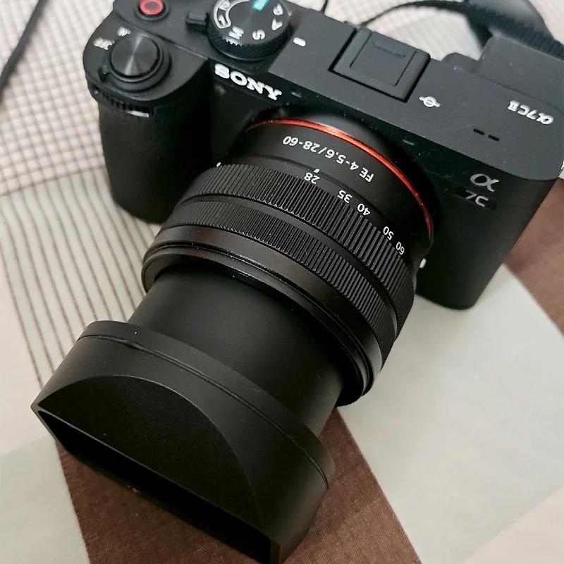 Design per obiettivo Sony FE 28-60mm F/4-5.6 SEL2860 Paraluce Metallico Quadrato Fornito con Tappo Metallico
