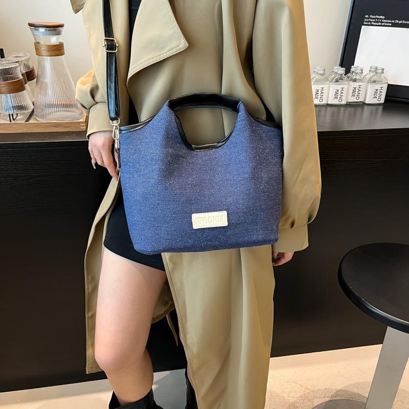 Premium handbag bag women's new popular denim shoulder bag fashion versatile messenger bucket bag