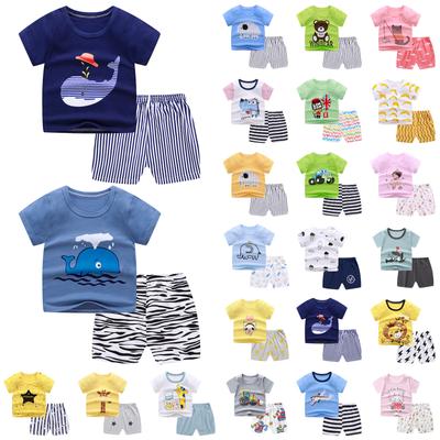 Peuter Baby Jongens Meisjes Korte Mouw Cartoon T-Shirt+Shorts Outfits Set 0-3J