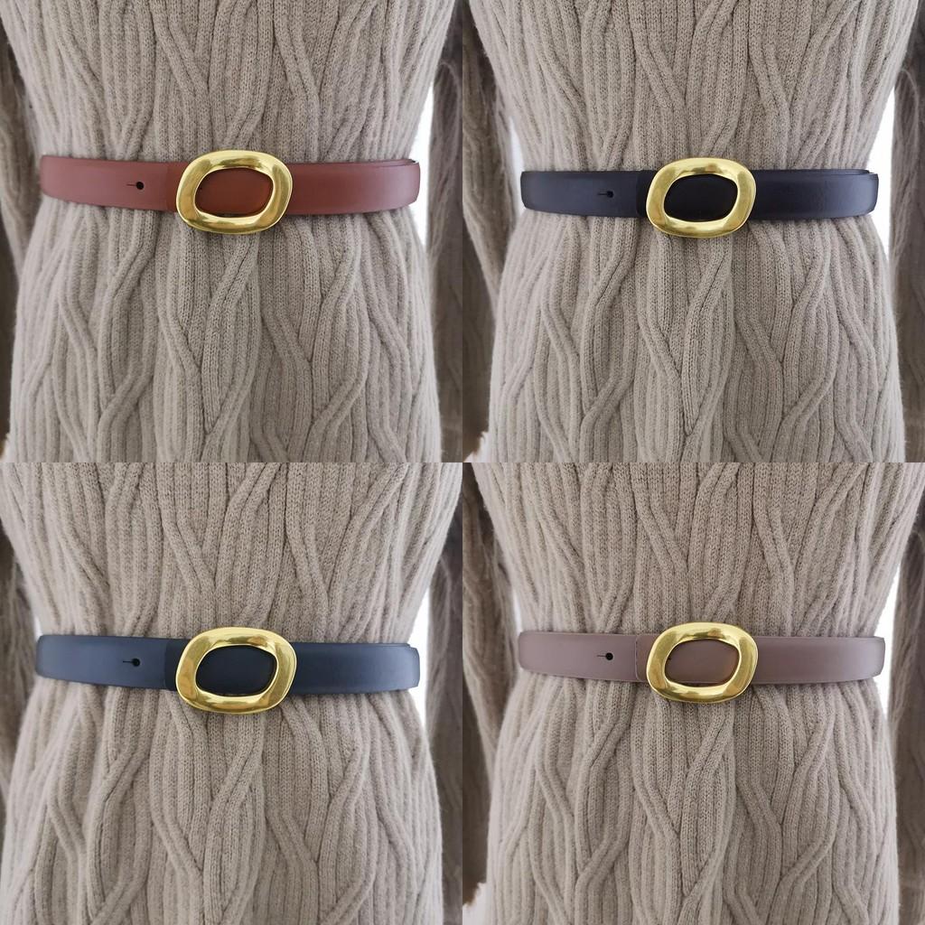 Fashion Leather Belt For Women With Alloy Buckle And Snap Closure For Casual Wear