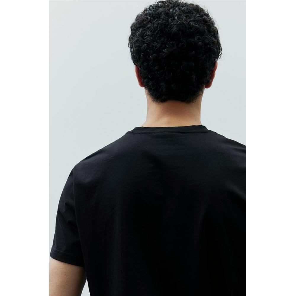 H M sliM FiT piMa CoTTon T sHirT Black