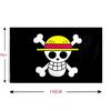 New One Piece 90*150CM Polyester Monkey D Luffy Skull Flag Room Wall Decor One Piece Straw Hat Pirates Trumpet Banner Flag Gift