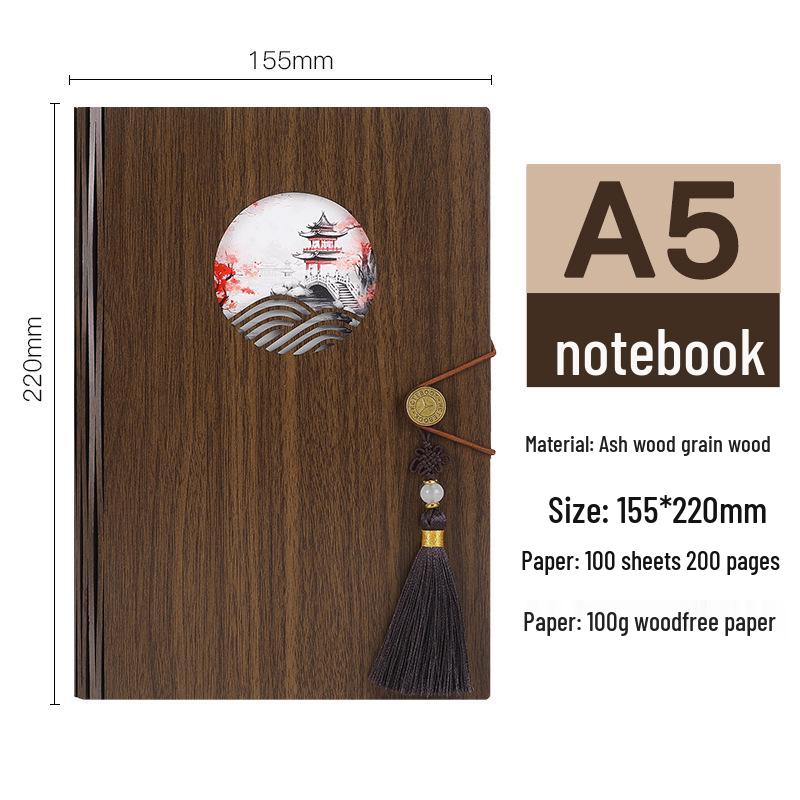 Premium Wooden Notebook Gift Set: Customizable Journal with Logo for Business Souvenir