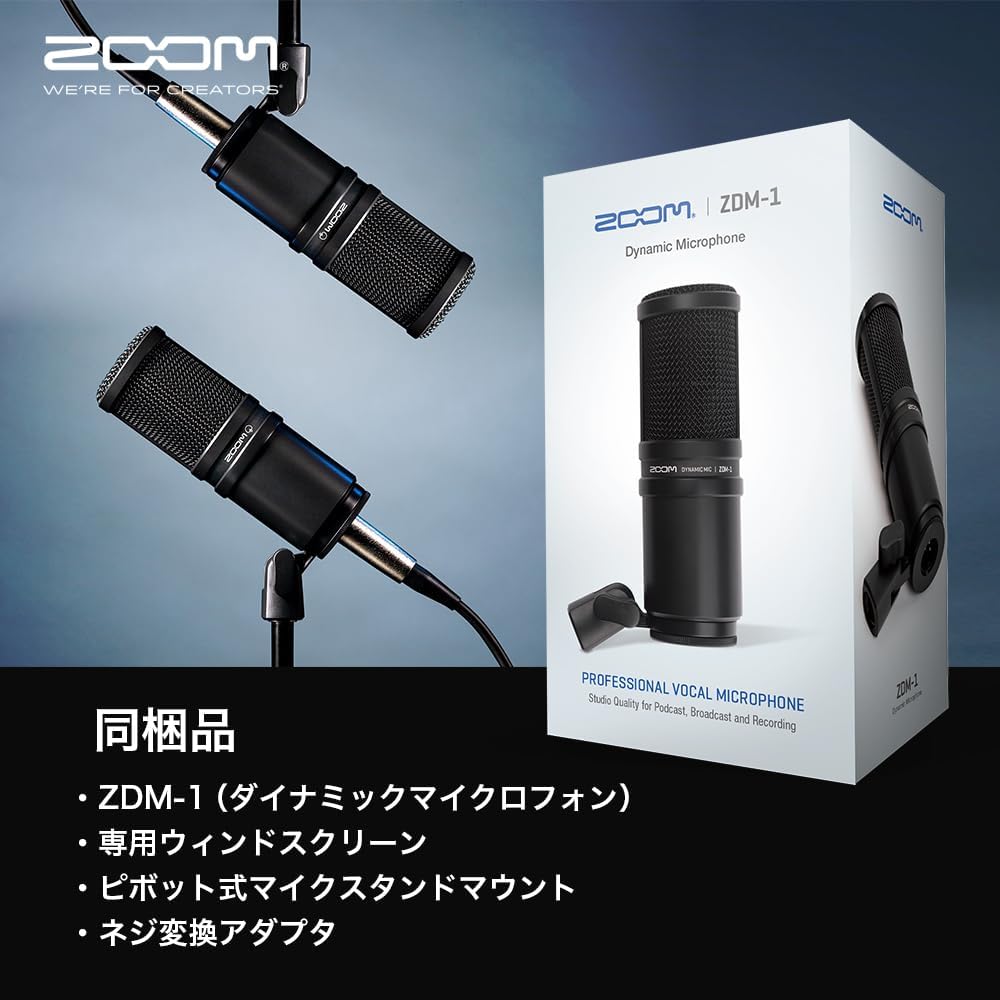 ZOOM (Zoom) XLR Dynamic Microphone for Distribution Vocal Game Commentary Recording Podcast Narra...