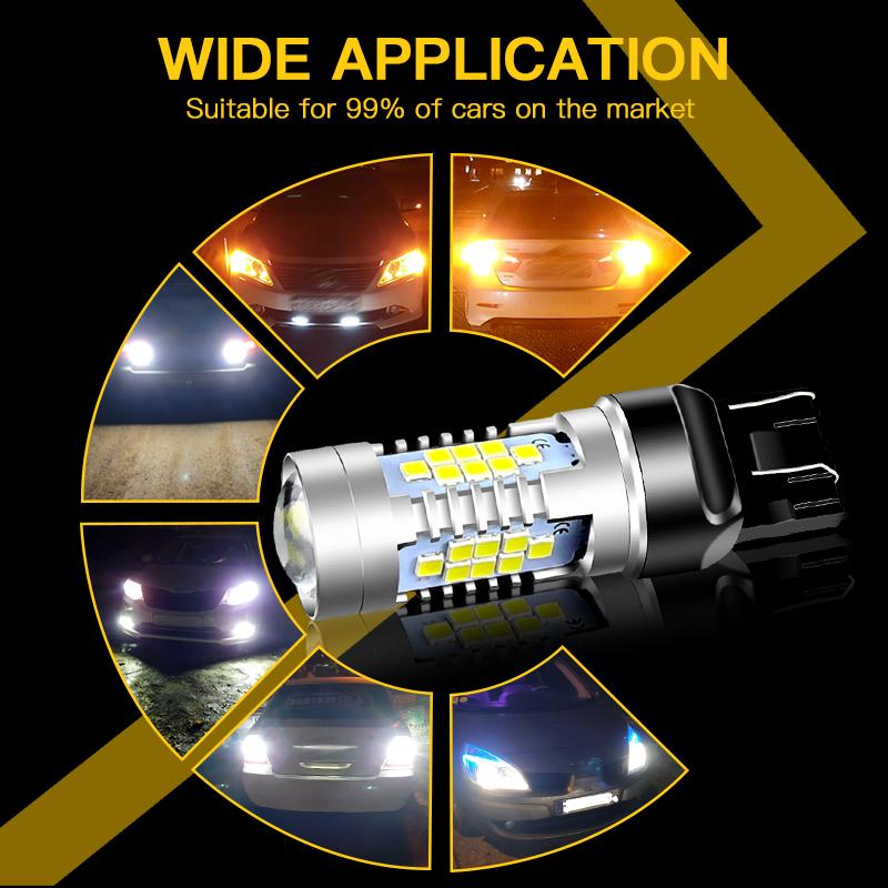 2pcs 30-SMD T20 7440 W21W W21/5W 7443 1156 Ba15s P21W Bau15s PY21W 1157 LED Signal Brake Stop Reverse Light Bulb Amber White