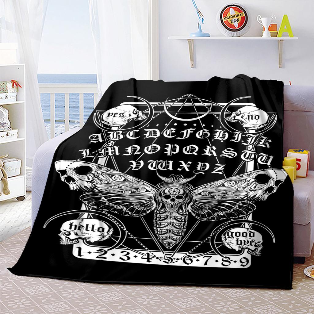 1PC Spirit Board Ouija Print Plush Blanket Perfect All Seasons Soft Comfortable Sofa Office Travel Festive Gift