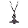 New Tiny Orb Medium Transparent Saturn Purple Orb Pendant Rhinestone Necklace Women's Purple 6302022402P322CN