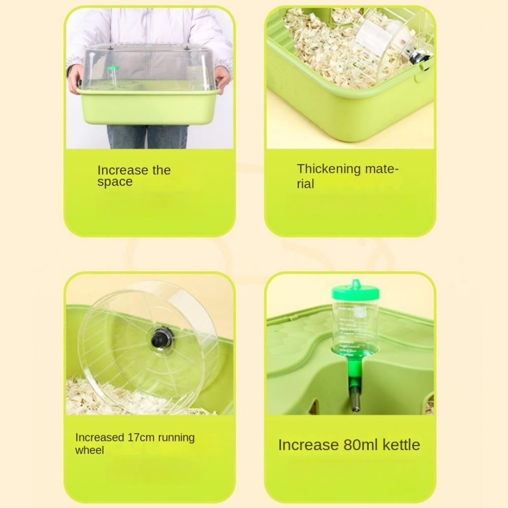 Doppelschichtiges Hamsterhabitat Klarsichtdeckel Kleintierhaus Tragbarer Hamsterkäfig für Kleintiere