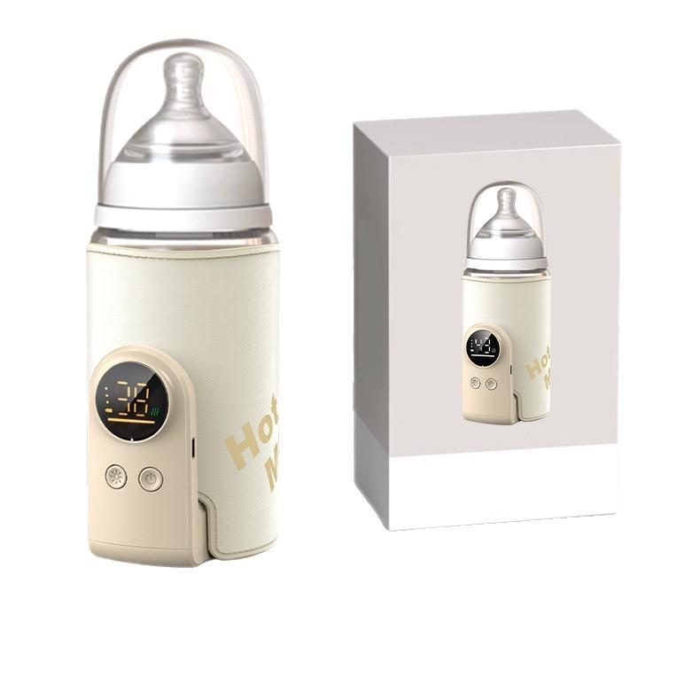 Portable Smart Wireless Rechargeable Breast Milk Warmer with Insulated Sleeve and Constant Temperature for Outdoor Use