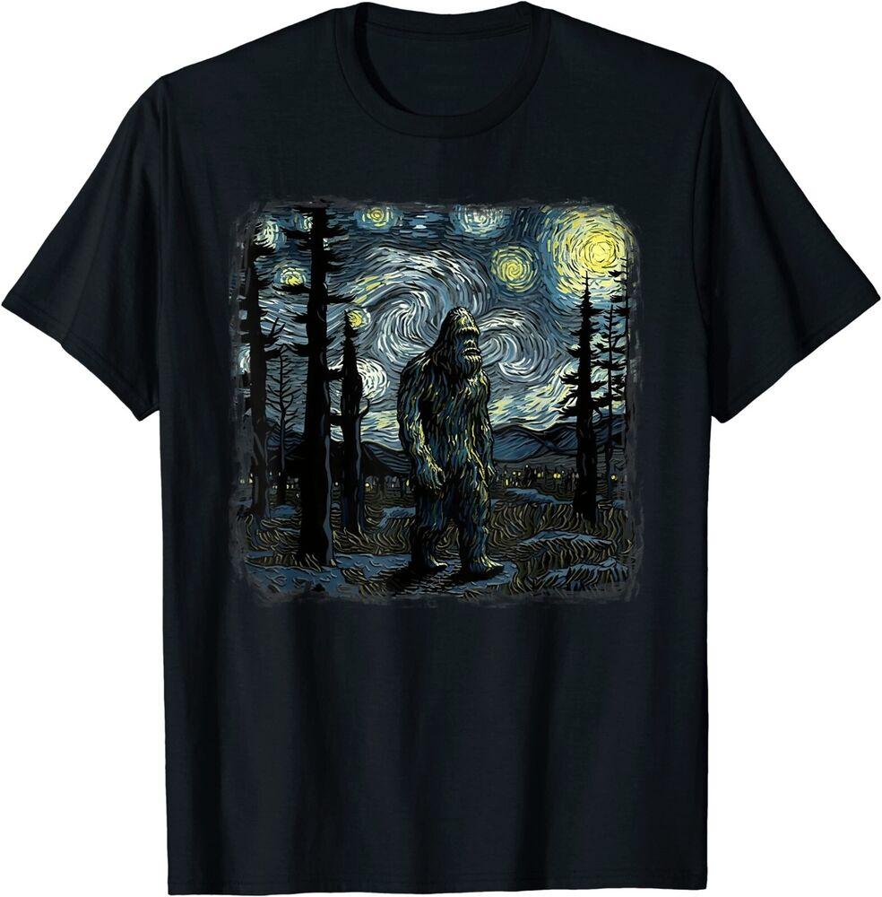 NWT Bigfoot Starry Night Sasquatch Paintig Art Unisex T-Shirt Unisex T-Shirt XXXXL