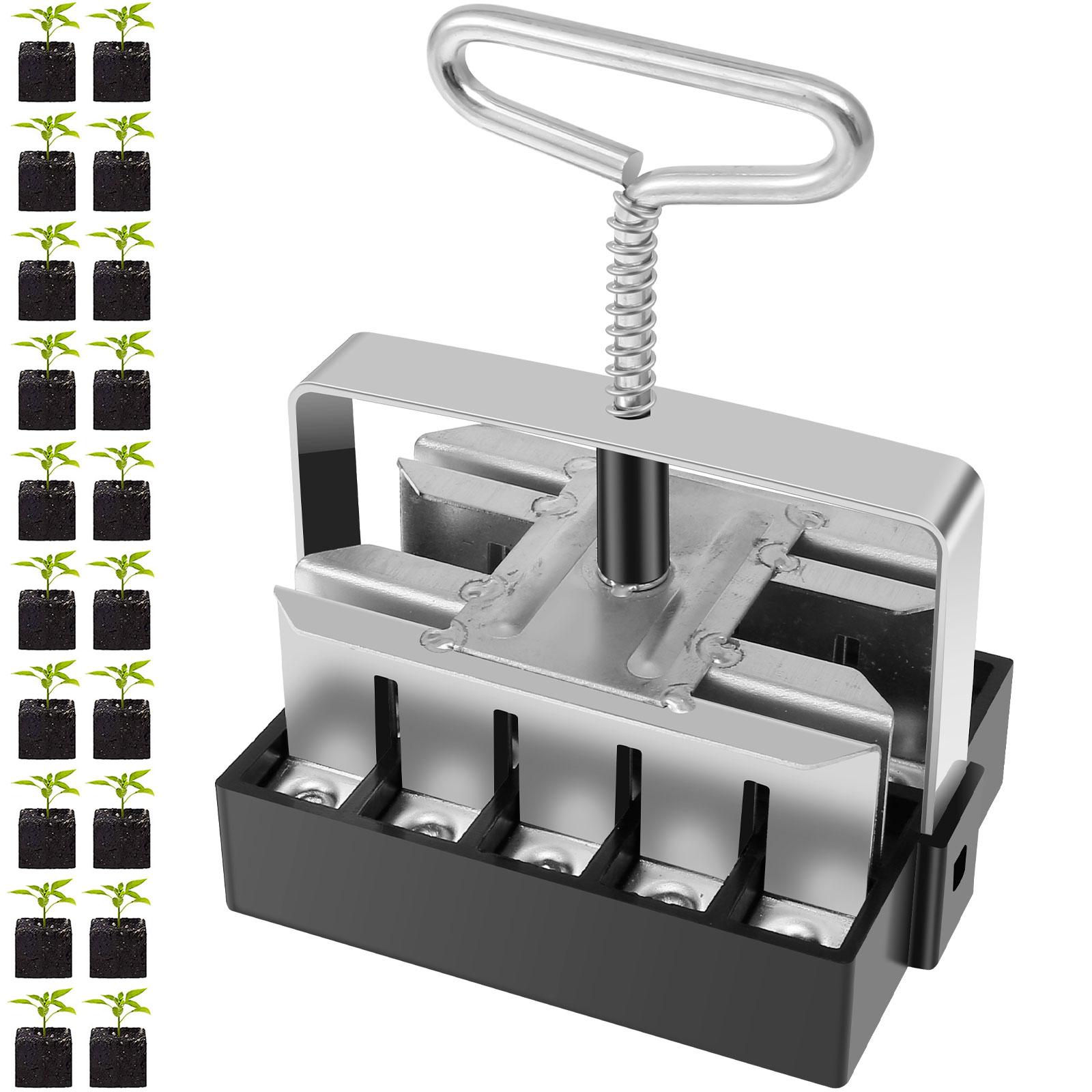 

2 шт. Блокировщик почвы 4 ячейки / 20 ячеек Изготовитель почвенных блоков с зажимом Ручной инструмент для изготовления семенных блоков с ручкой из нержавеющей стали