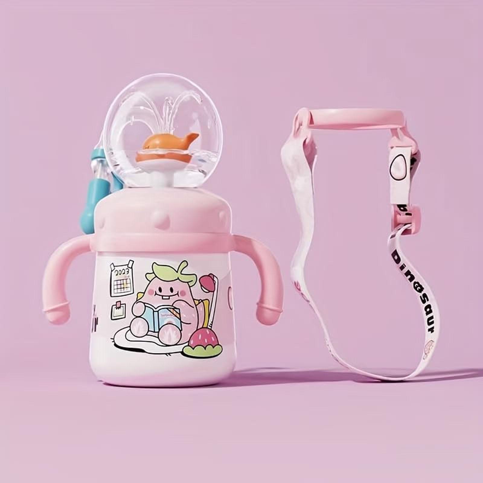 

Кружка-тамблер из нержавеющей стали с ручкой, чашка для питья с китом-брызгалкой, термоизолированные дорожные тамблеры, детская утяжеленная чашка-непроливайка, милая бутылка для воды One Size розовый