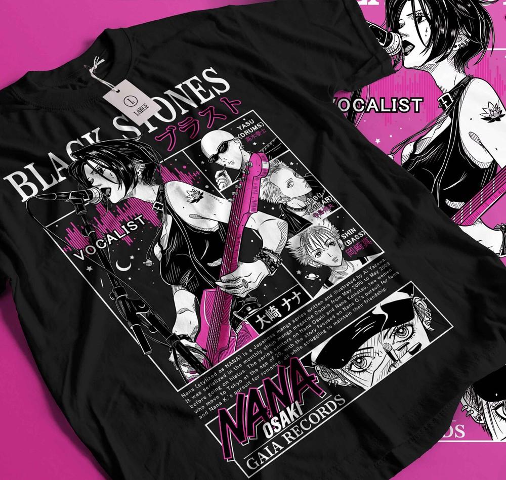 

Nana Osaki T-Shirt,Black Stones Manga Anime Girl Kawai Graphic Shirt Gift 278 L