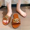 Slippers Women's Summer 2024 New Internet Celebrity Cool Slippers New Fashion Versatile Outer Wear One-word Drag Flat Bottom Outdoor Size 43