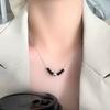 Black Agate Round Bead Necklace, Fashionable, Personalized, Niche Design, Handsome, Collarbone Chain, Simple