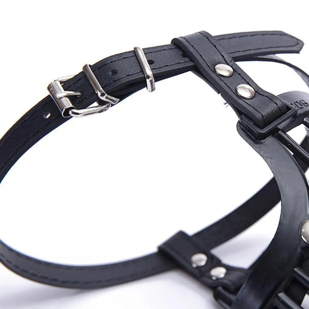 Soft Plastic And Leather Strong Dog Muzzle Basket Design Anti-Biting Adjusting Straps Mask Dog Muzzle For Small Medium Large Dog