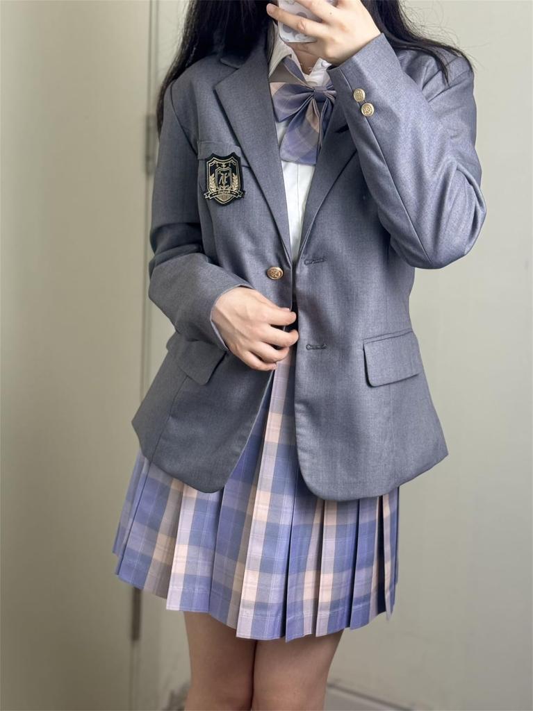 Sivrusn High School Girl Uniform Cosplay Set for High School and Junior High School Cute Costume for Photo Entrance Cultural and School Size M Set,