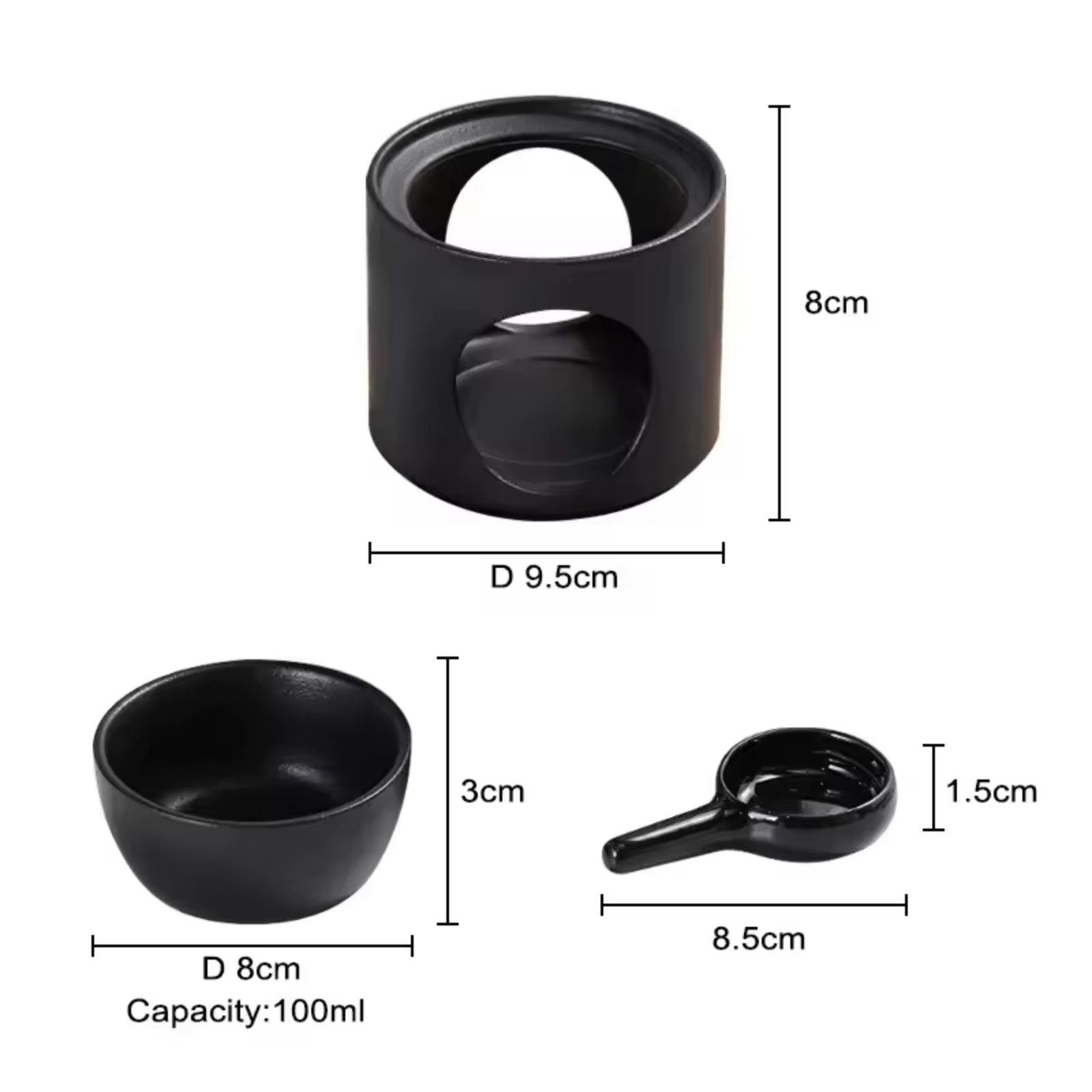 

Ceramic Essential Oil Burner Incense Burner Candlestick Candle Burners Aroma Diffuser Tealight Holder Diffuser for Home Decor чорний