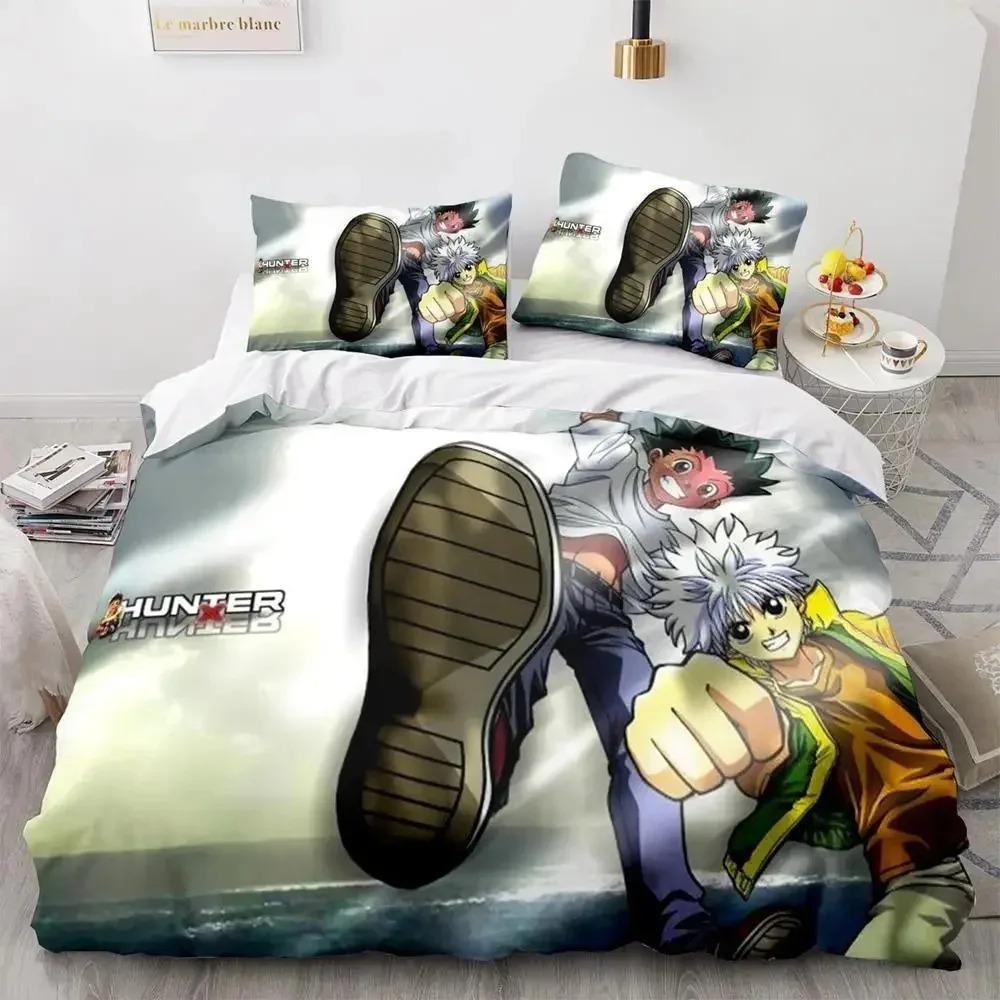 HUNTER×HUNTER Bedding Set Single Twin Full Queen King Size Bed Set Aldult Kid Bedroom Duvetcover Sets Bed Furniture Set Bedroom
