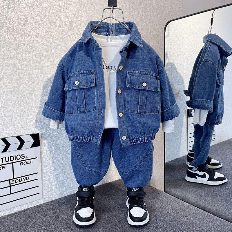 Trendy Boys' Denim Outfit Set for Ages 4-6 - Stylish Autumn/Spring Fashion 2025