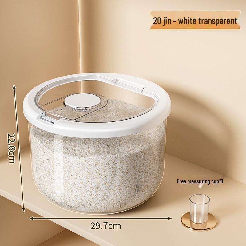 Rotatable Household Rice and Grain Storage Box: Insect & Moisture-Proof, Sealed, Compartmented Bucket