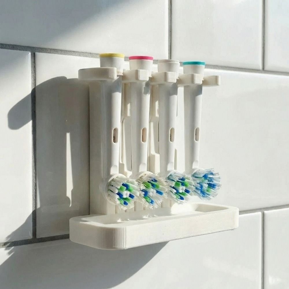3D Printed Electric Toothbrush Stand 4 Slots Bathroom Storage Rack Toothbrush Organizer Shower