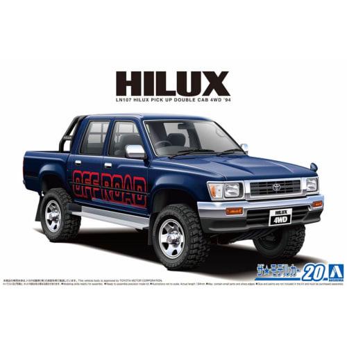 Aoshima Bunka Kyozai (AOSHIMA) 1/24 Scale The Model Car No. 20 Toyota LN107 Hilux Pickup Double Cab 4WD 1994 Plastic Model