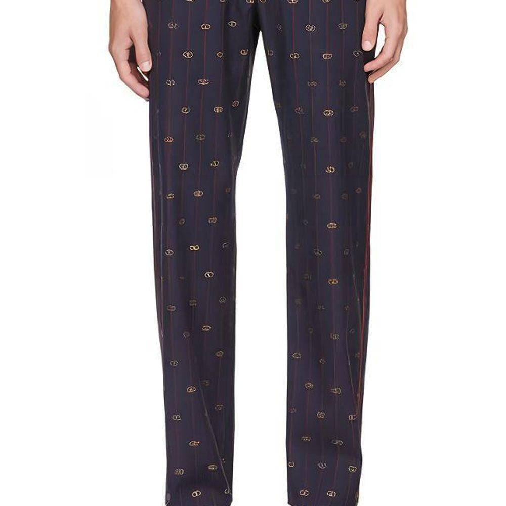 GUCCI Casual Pants Men's Marine Blue Moderate Straight Fit Pants 2214-51M19-0021