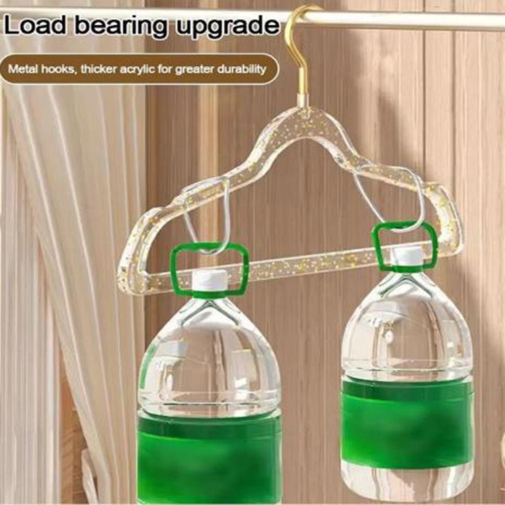 10Pcs Non-marking Transparent Glitter Hangers Non-slip Clothes Drying Rack Laundry Hanger  Wardrobe