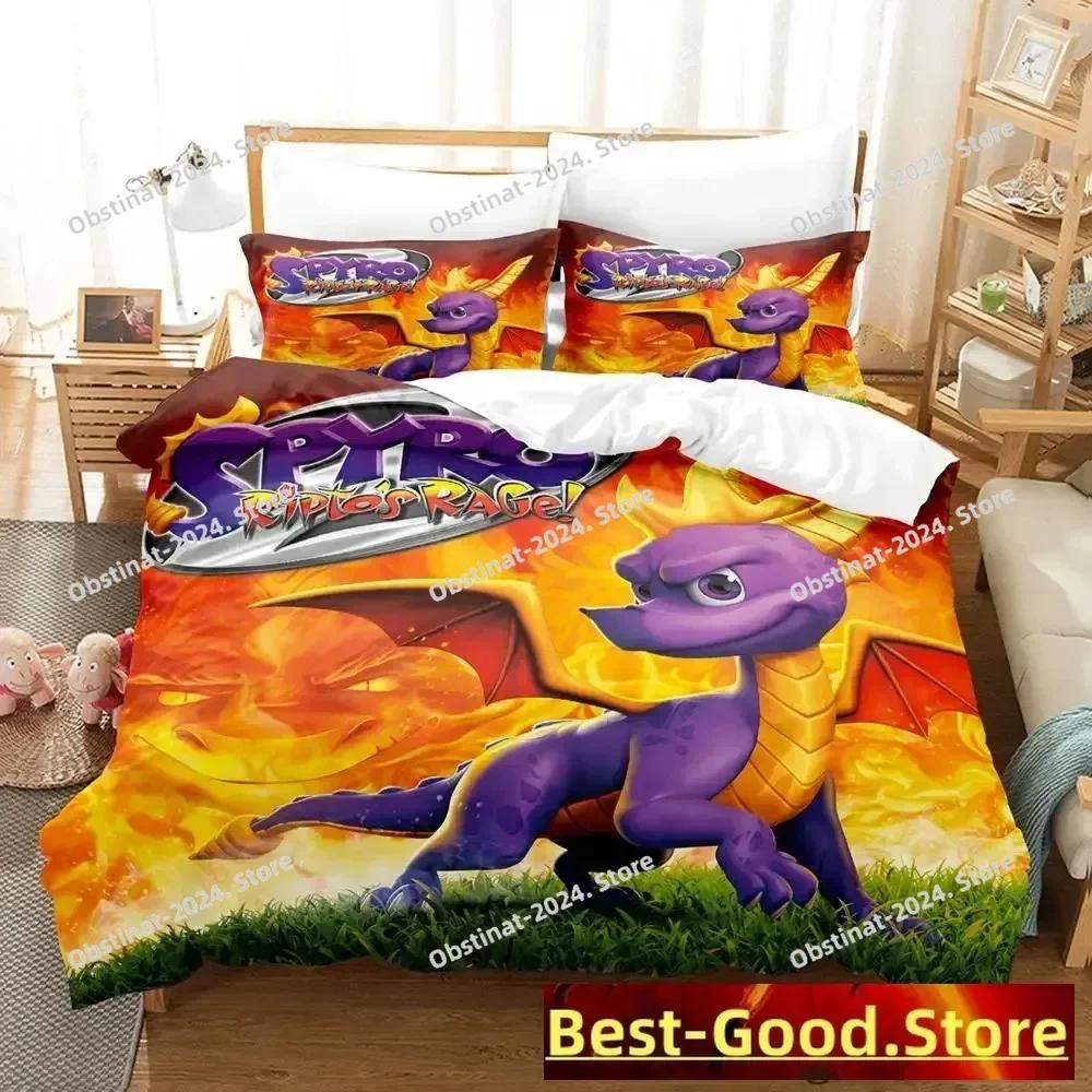 Neues Spyro reignited trilogy Bettwäscheset Einzelbett Twin Full Queen King Size Bettset Erwachsene Kind Schlafzimmer Bettbezugsets Anime Gme