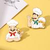 New Cartoon Badge Cute Anime Character Pet Cat with Chef Chef and Dog Pin