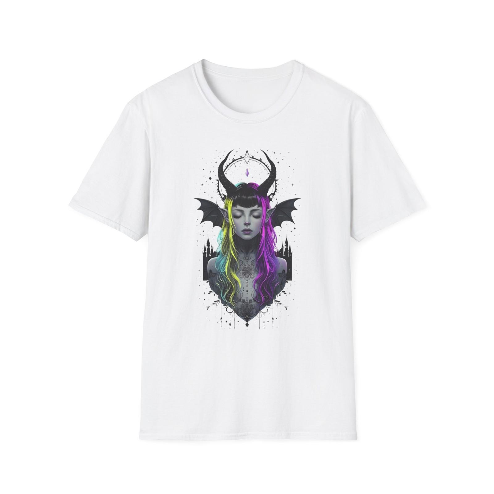 Ethereal Dark Female T-Shirt, Witch Gothic Graphic Tee, Alternative Fashion Gift S разноцветный