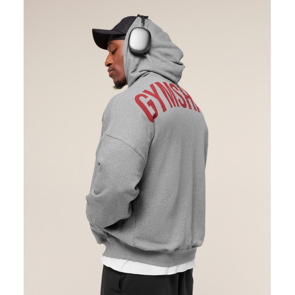 Gymshark Power Zip Up Hoodie Charcoal Core Marl A4b9t Gbbb