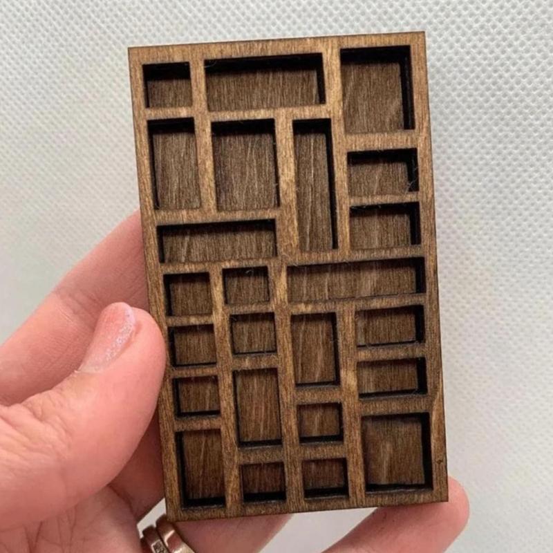 Miniature Trinket Showcase Shelf Wooden Crystal Box Pocket Sized Natural Wood Jewelry Holder for Men and Women