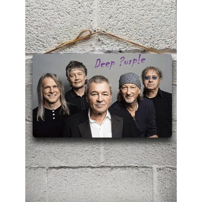 Kovový plakát Deep Purple, Dárek pro hudebníka Nástěnné umění 20x30cm