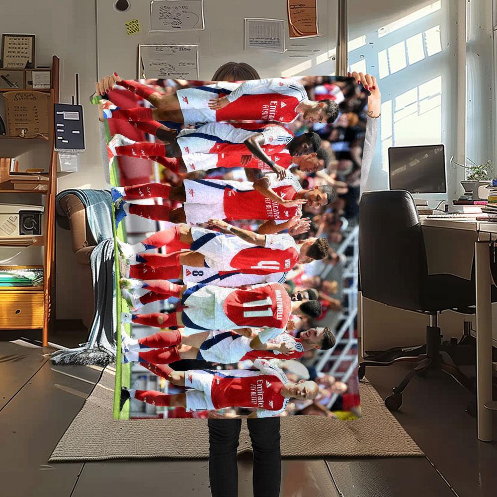 Arsenal Players Printed Flannel Blanket, soft throw for bedroom sofa, washable, fan merchandise, great gift.