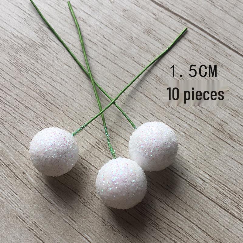 Glitter Foam Red Berry Decorations for Christmas Tree DIY and Photo Props