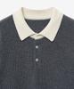 Tienjiti Oversized Rugby Polo Knit Top (Grey) Tnsw5F116G2