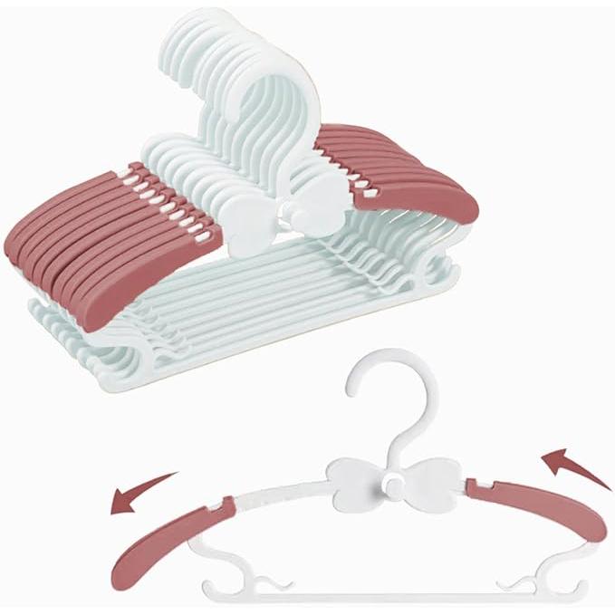Baby Clothes Hangers, 11-14.5" Adjustable Kid Hangers for Newborn Closet, Infant Hanger for Toddler Pant, Coat Hanger for Boy Girl Nursery Clothing